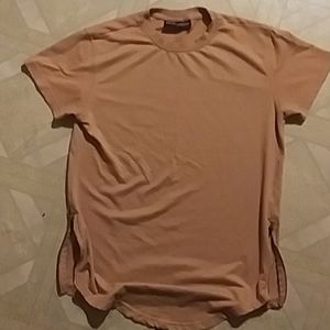 Mens Denim House elongated zipper sides tshirt